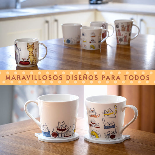 Gato-mug time – Ilustraciones gatunas irresistibles