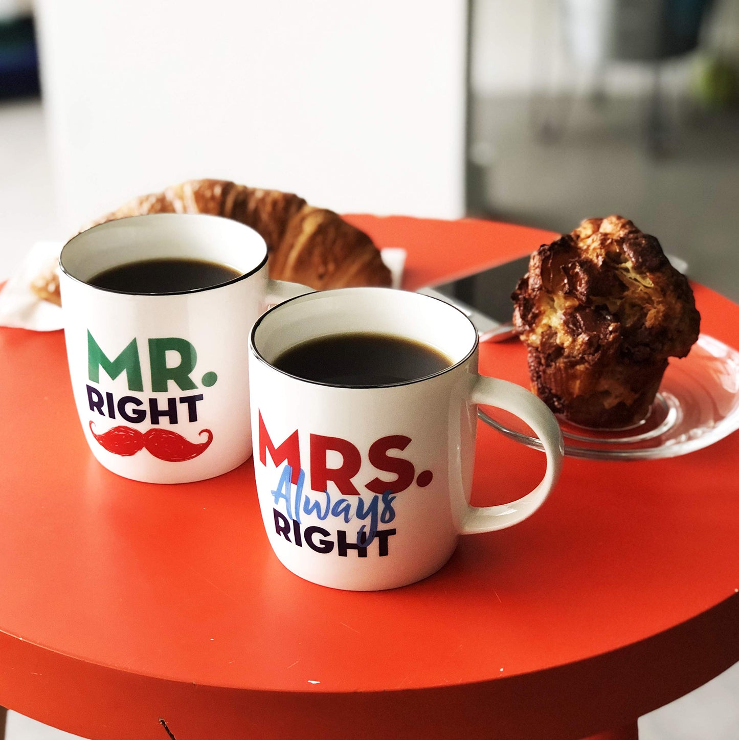 Mr Right & Mrs Always Right – Set de tazas de cerámica