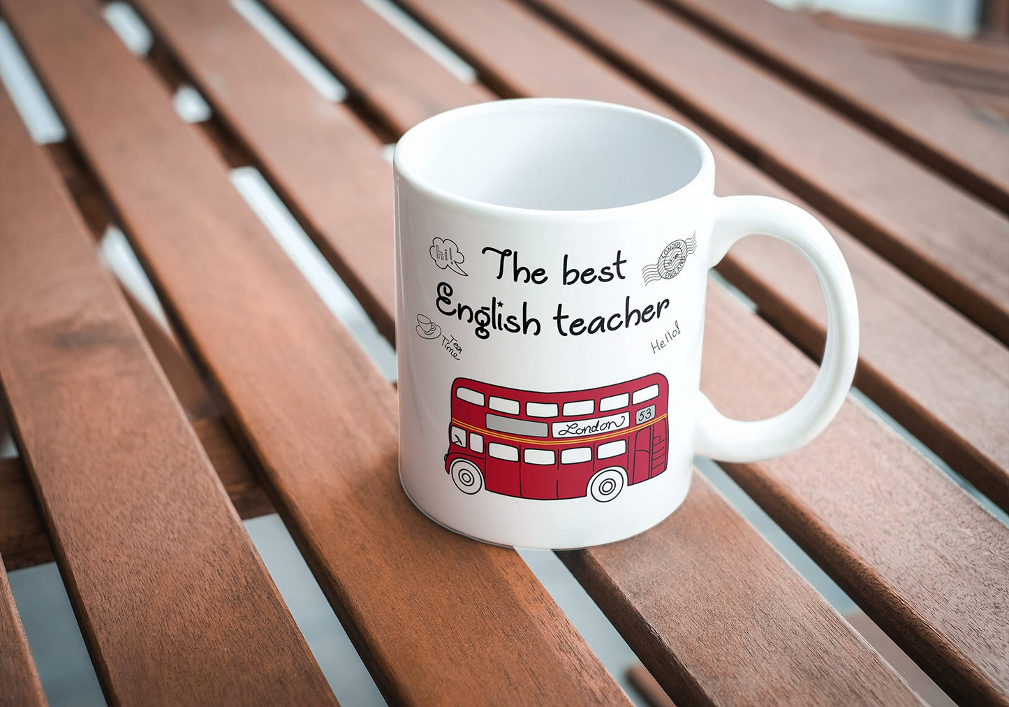 TAZA PERSONALIZADA PARA PROFESORA DE INGLÉS | THE BEST ENGLISH TEACHER | TAZAS ORIGINALES PARA REGALAR DE CERÁMICA Y CON CAPACIDAD DE 350ML | REGALOS ORIGINALES |