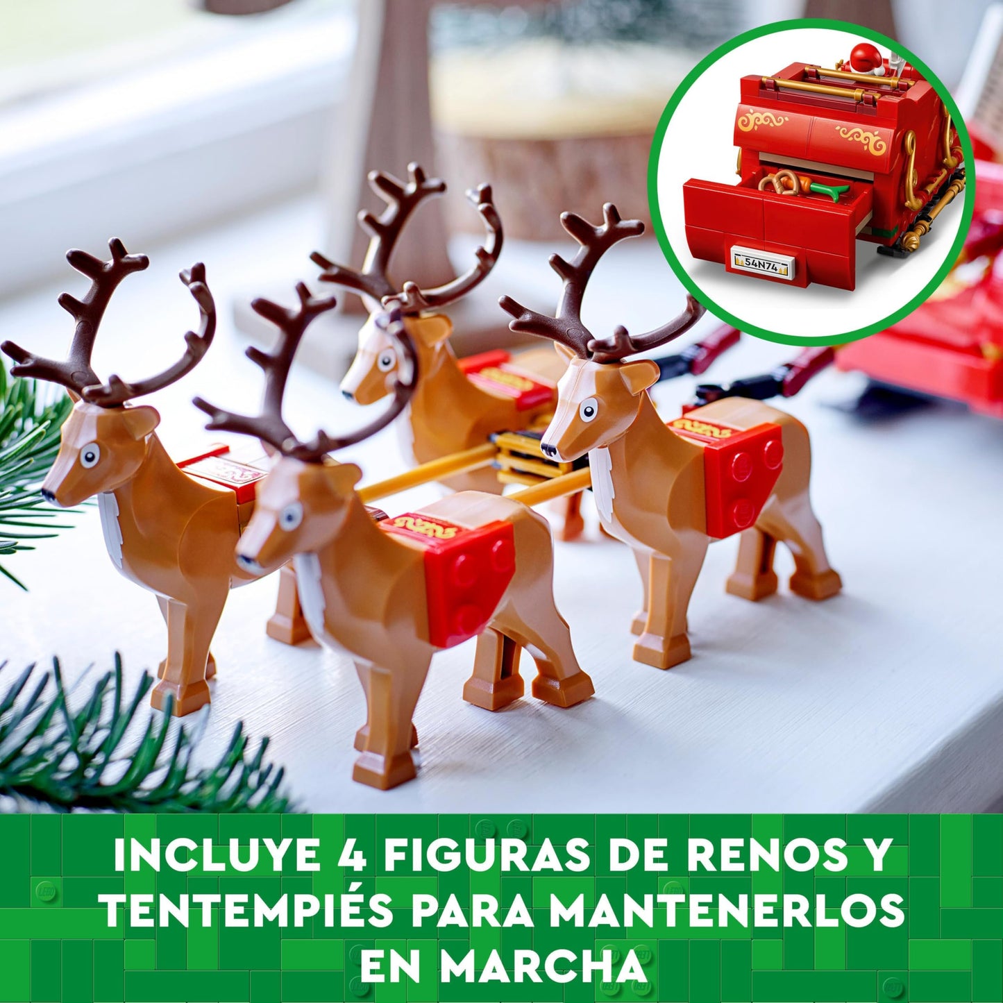 Trineo de Papá Noel LEGO – Regalos, renos y magia lista para montar