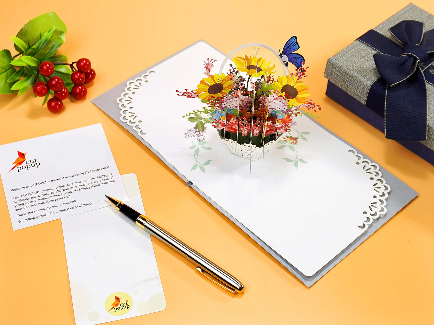 Tarjeta girasoles 3D – Que te regalen sol en papel