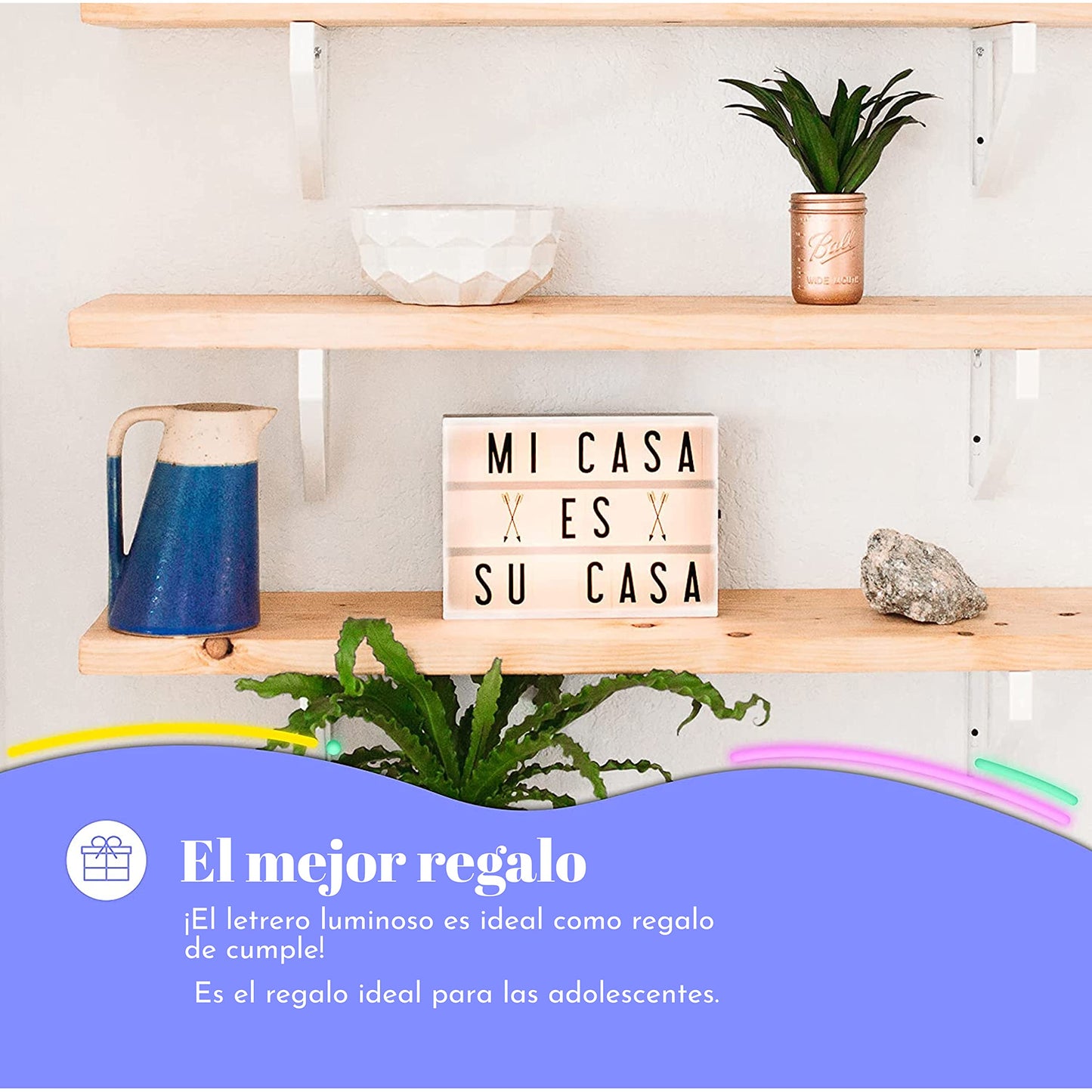Lightbox colores – Caja de luz con letras para crear frases