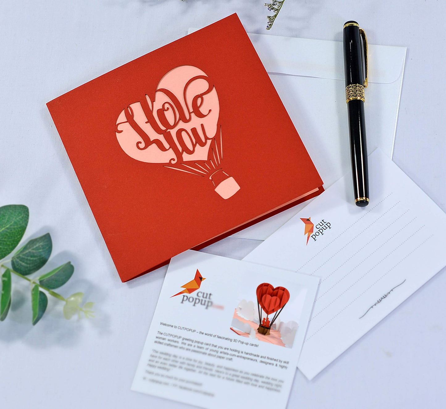 Tarjeta globo 3D – Subidón de amor en papel