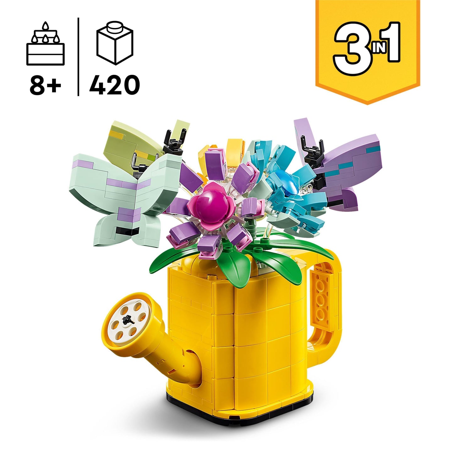 Flores en regadera 3 en 1 LEGO – Bota, aves y pétalos que cobran vida