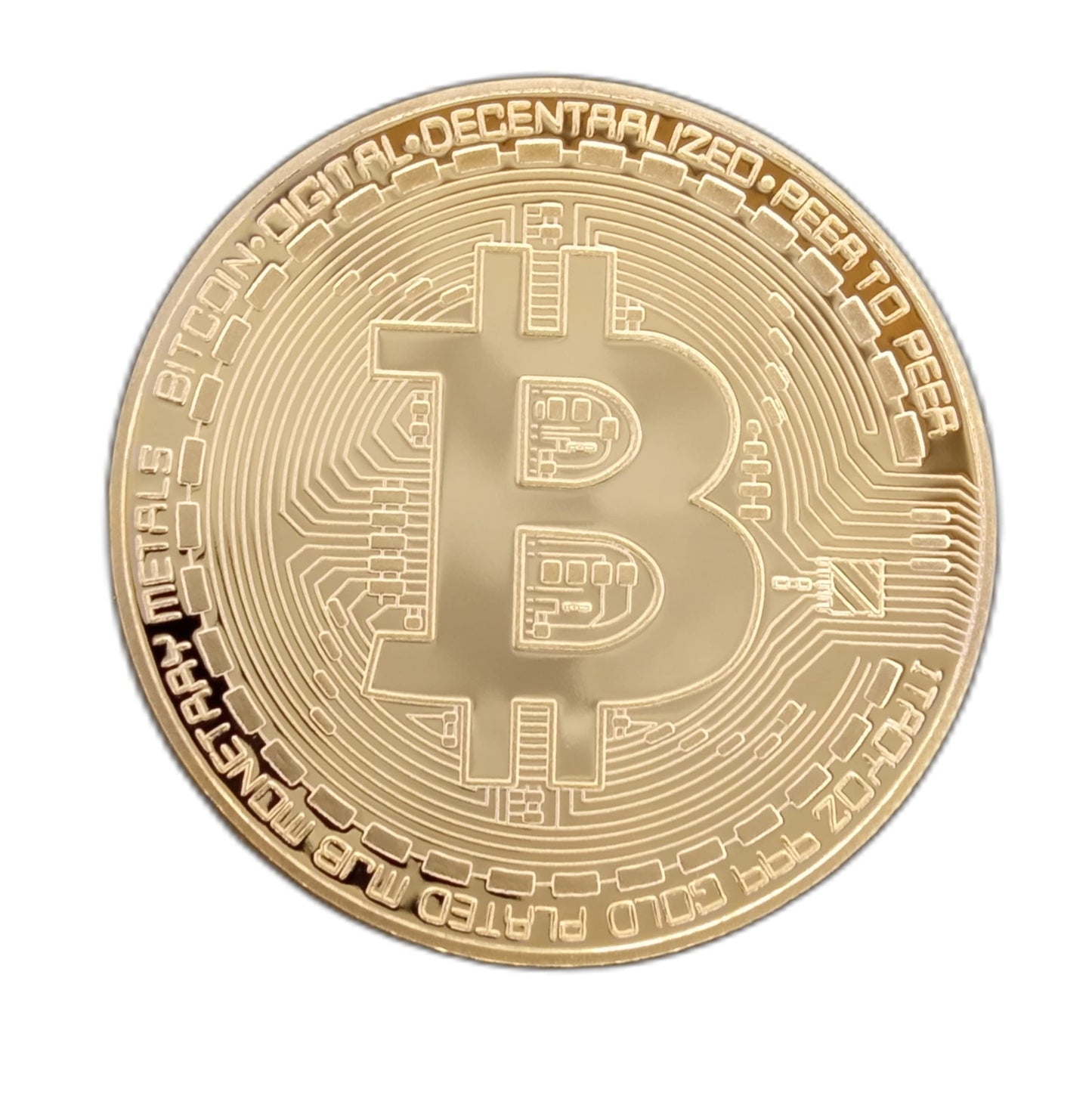 Moneda Bitcoin oro 24K – Brilla como tu fe cripto