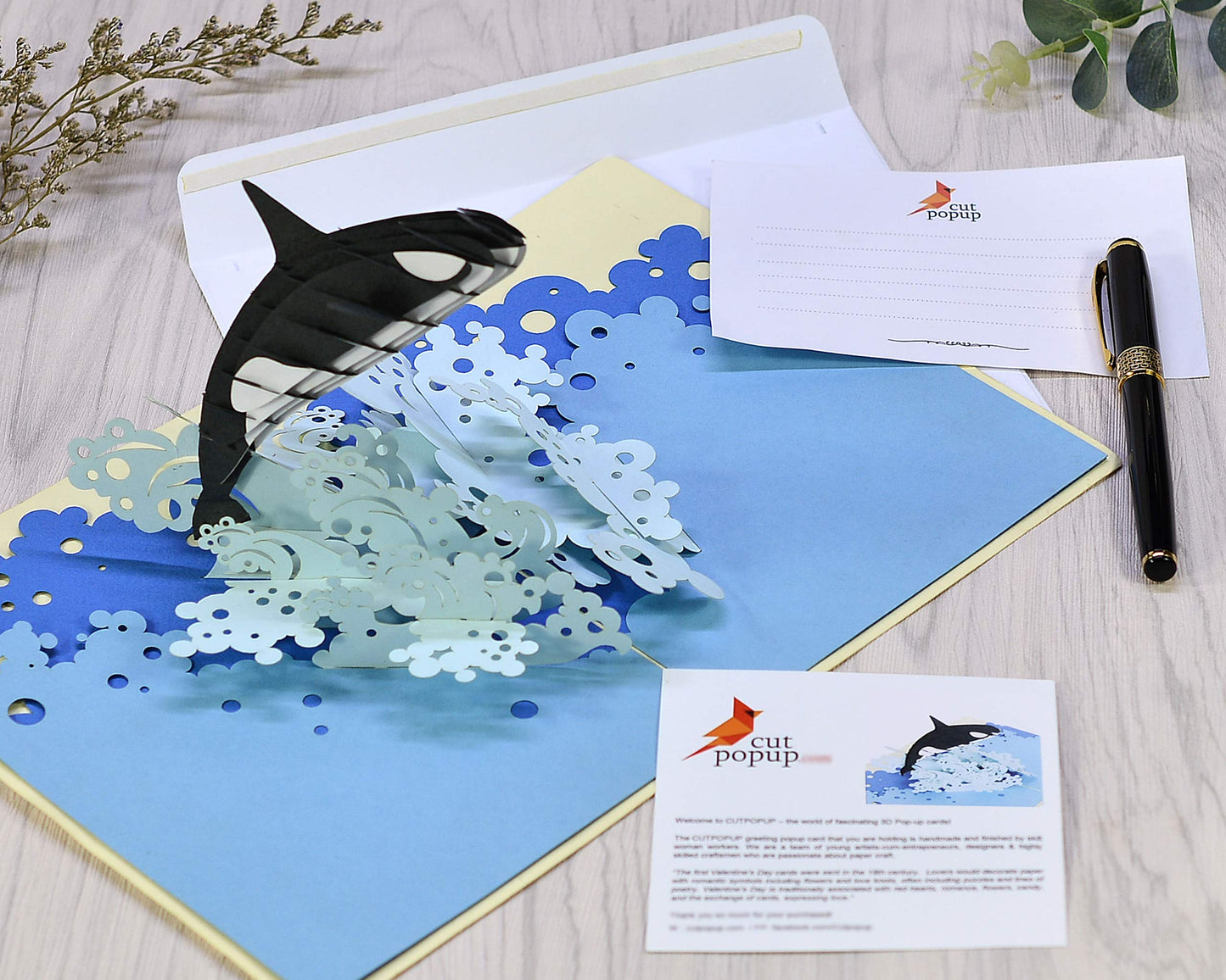 Tarjeta 3D Orca – Salto de libertad sobre las olas