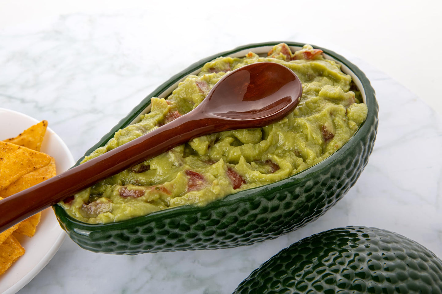 Set para dipear con forma de aguacate – Nachos, guacamole y buen rollo