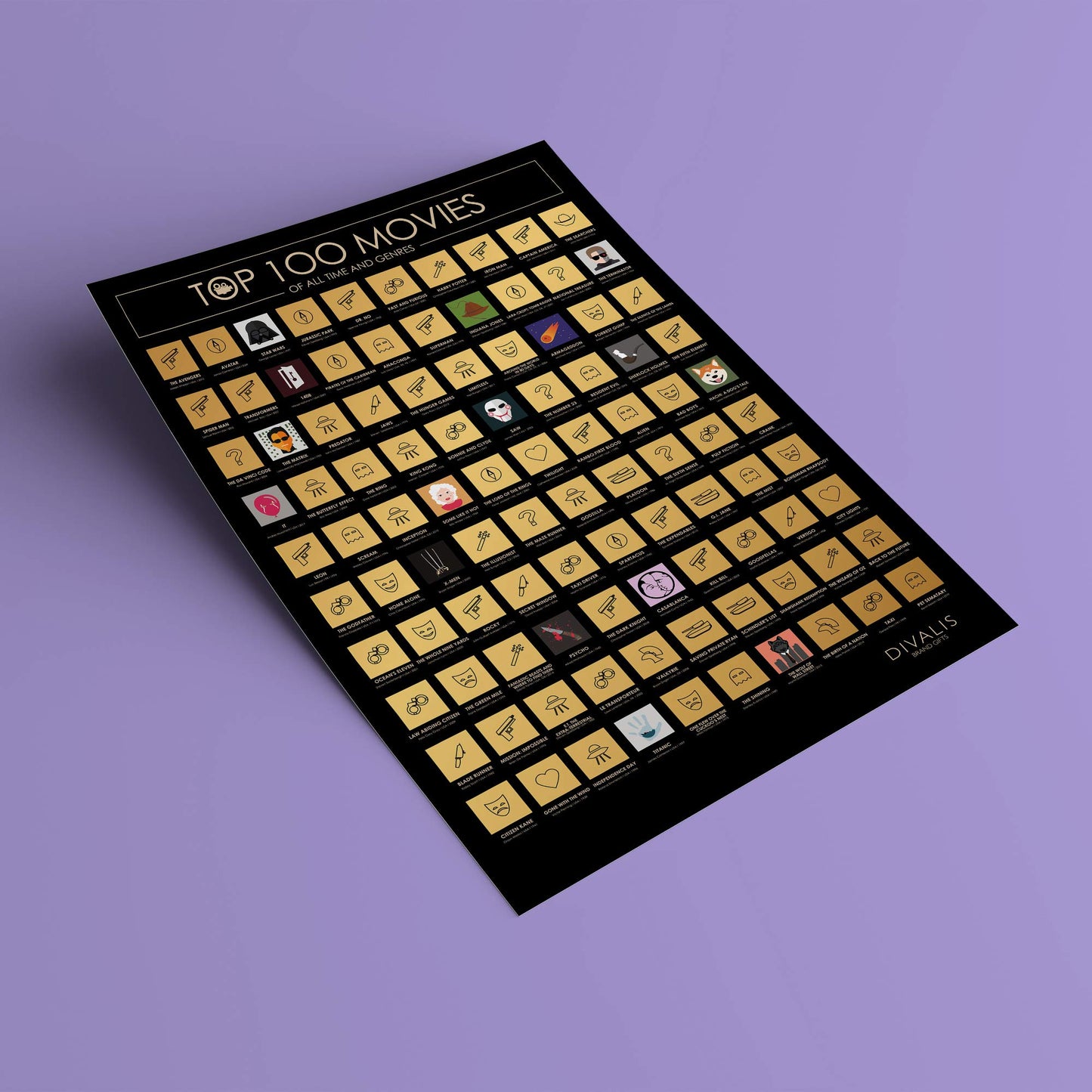 Póster 100 películas – Rasca y disfruta cine del bueno
