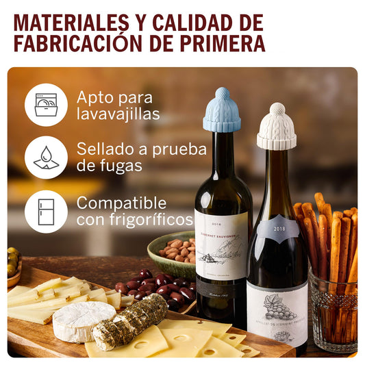 Tapón con gorrito – Tu vino abrigado y feliz