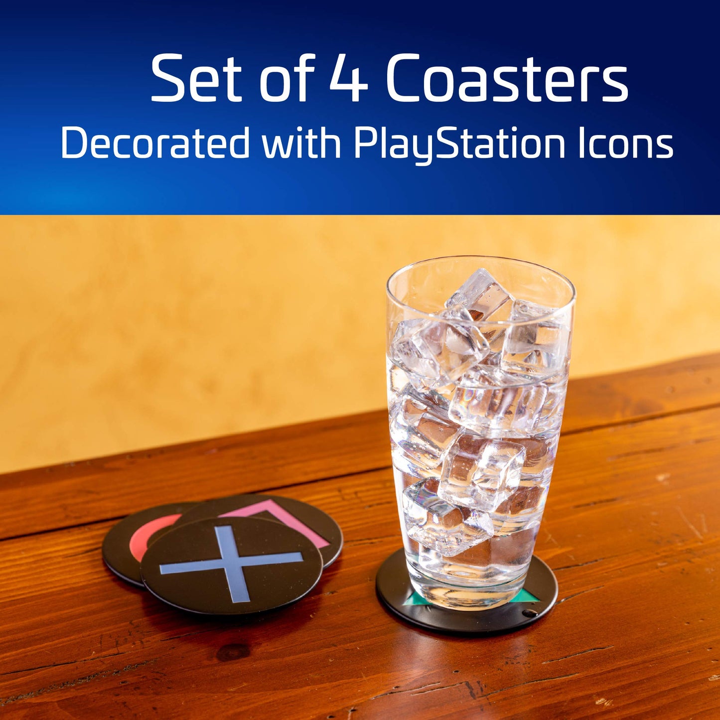Set de posavasos PlayStation – Tu mando, tus reglas, tu mesa