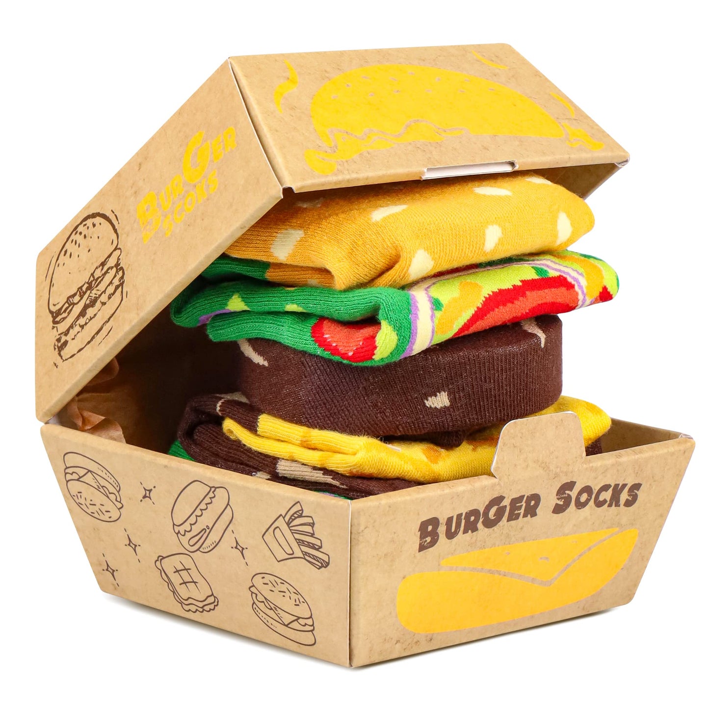 Calcetines hamburguesa box – Para andar con apetito
