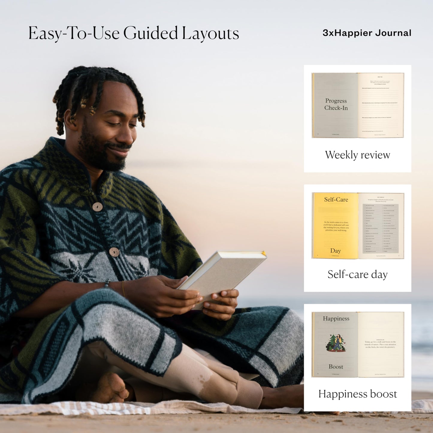 3x Happier Journal – Planificador de gratitud y emociones