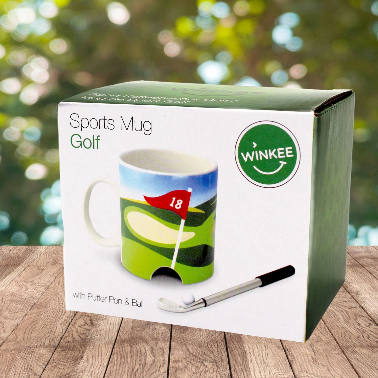 Taza con minigolf – Tu descanso tiene hoyo 18