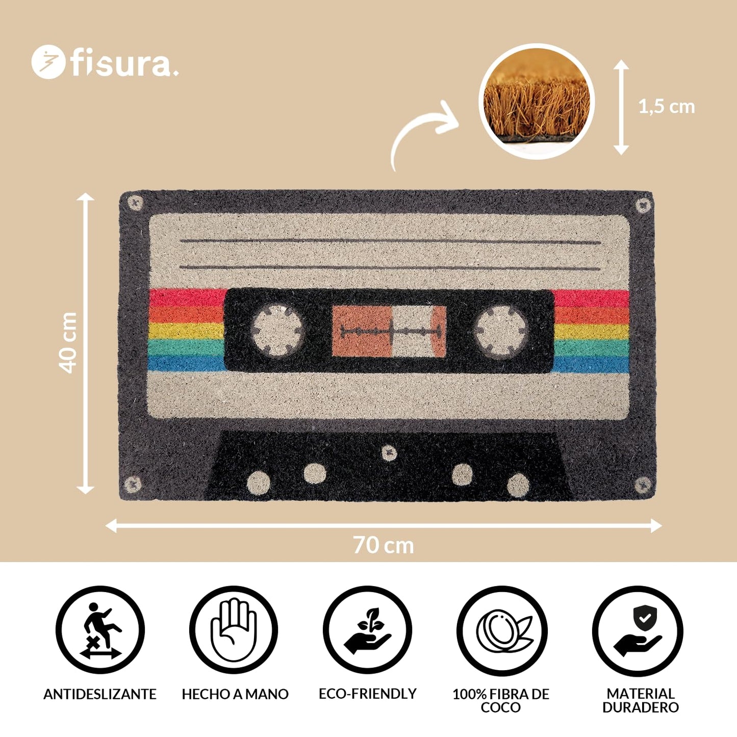 Felpudo cassette – Entrada con ritmo retro