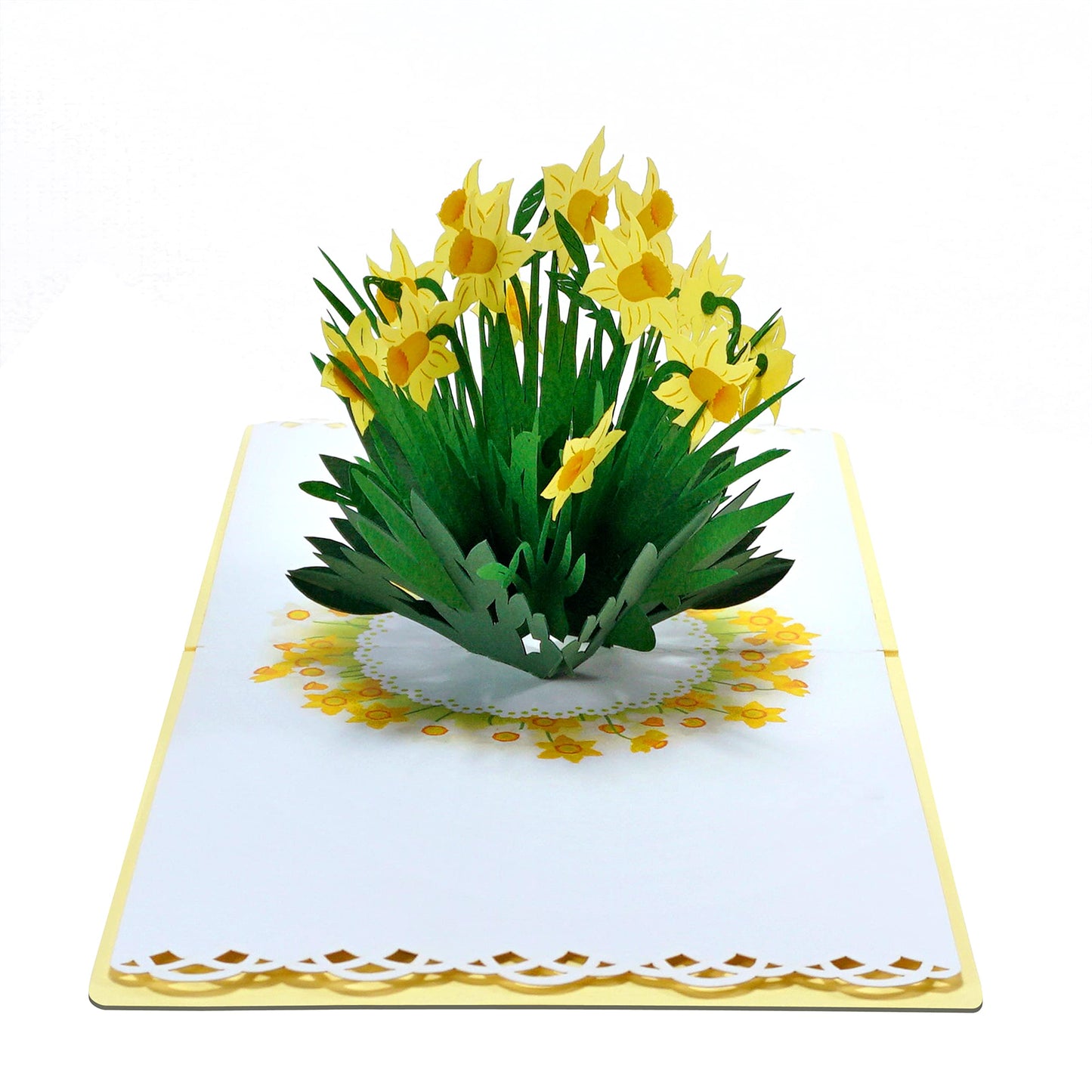 Tarjeta narciso 3D – Delicadeza en tres dimensiones