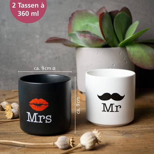 Tazas Mr y Mrs en caja – Un dúo perfecto en porcelana