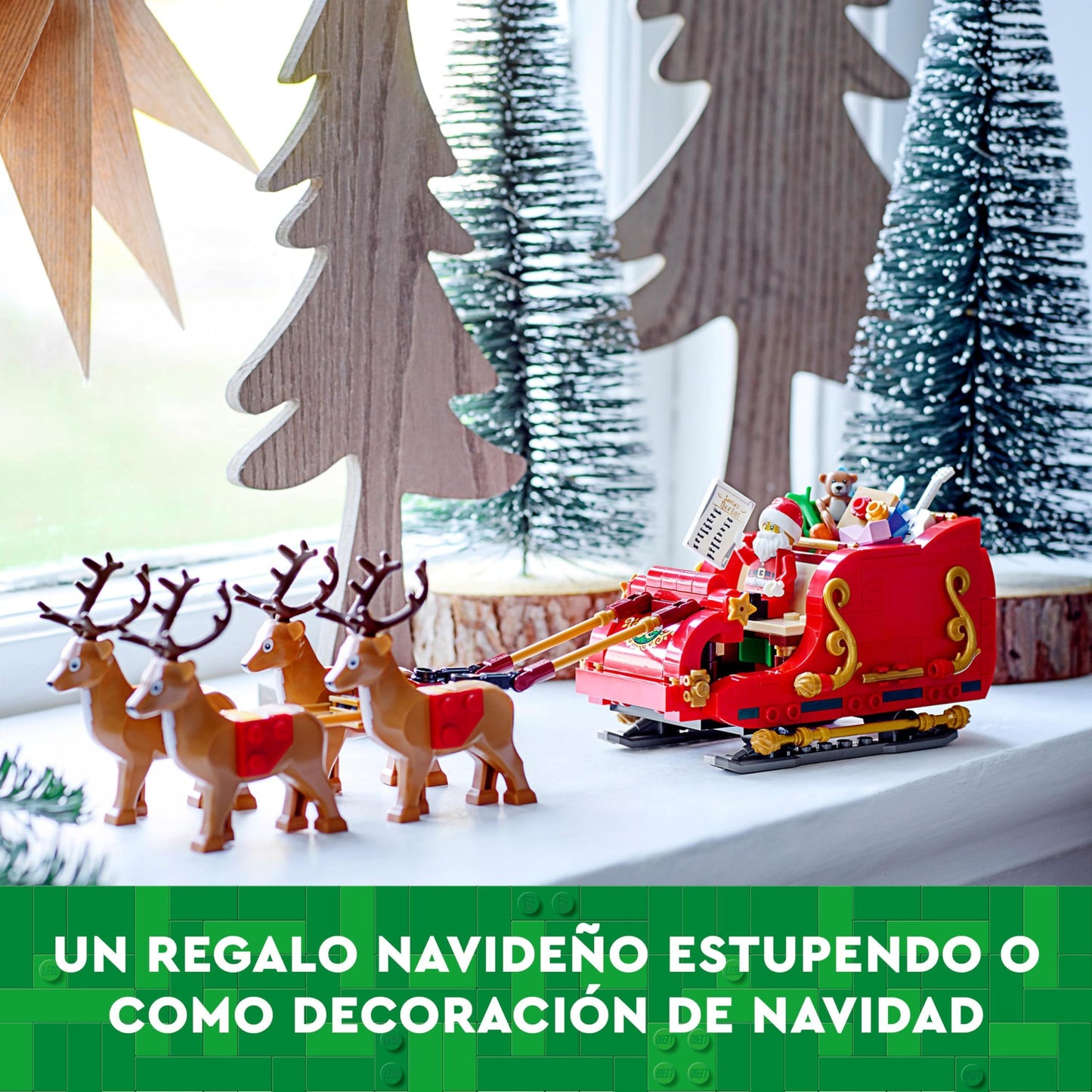 Trineo de Papá Noel LEGO – Regalos, renos y magia lista para montar