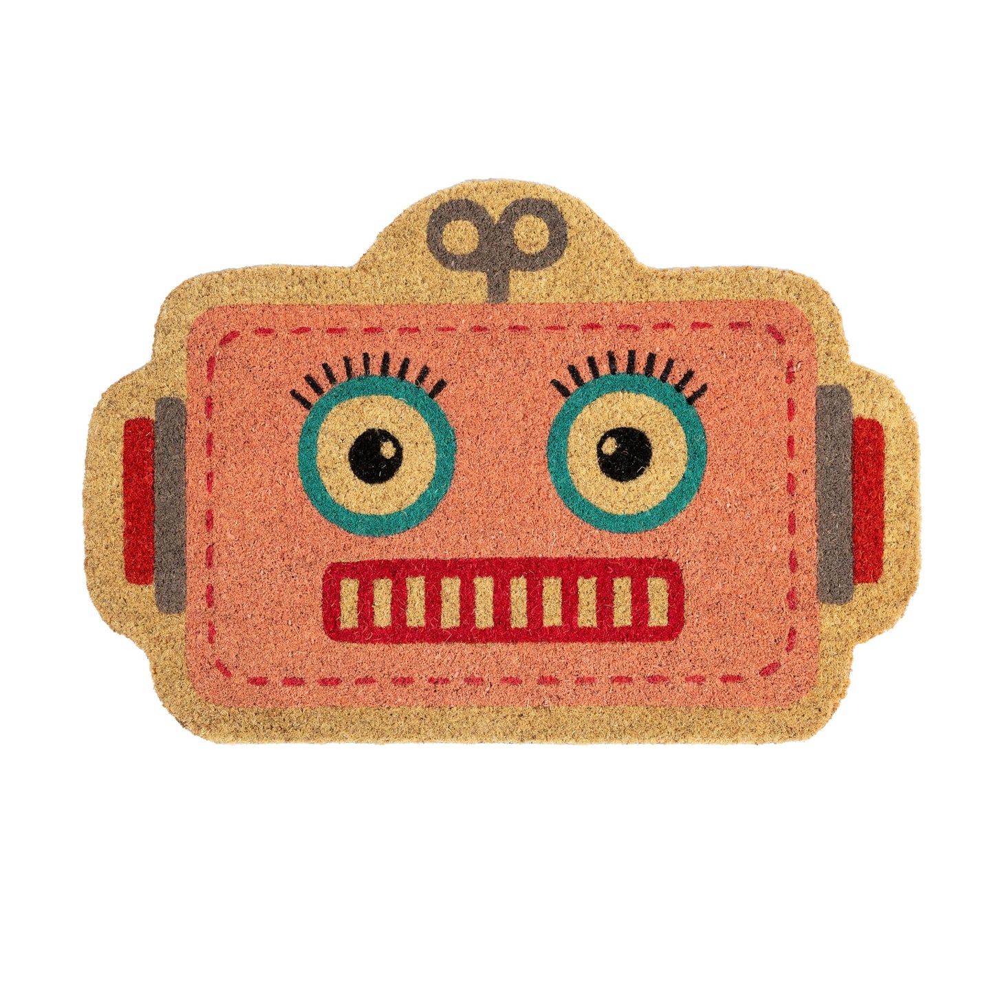 Felpudo robot rosa – Bienvenidas retro en 8 bits