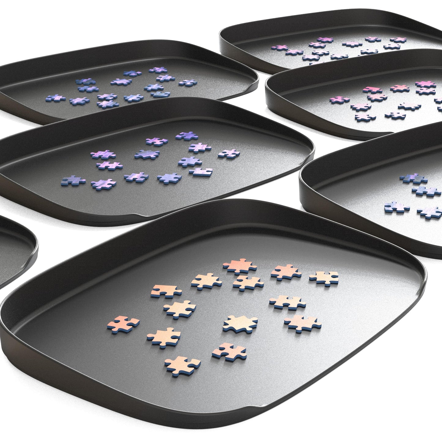 Bandejas apilables para puzzles – Piezas bajo control