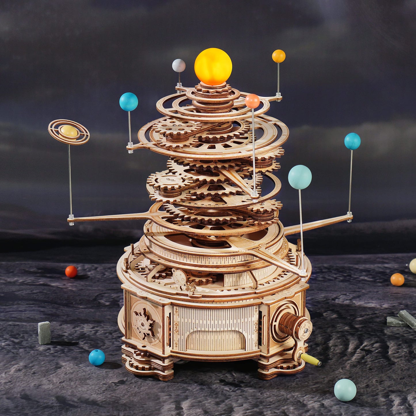 Maqueta Sistema solar – Puzzle mecánico con movimiento planetario