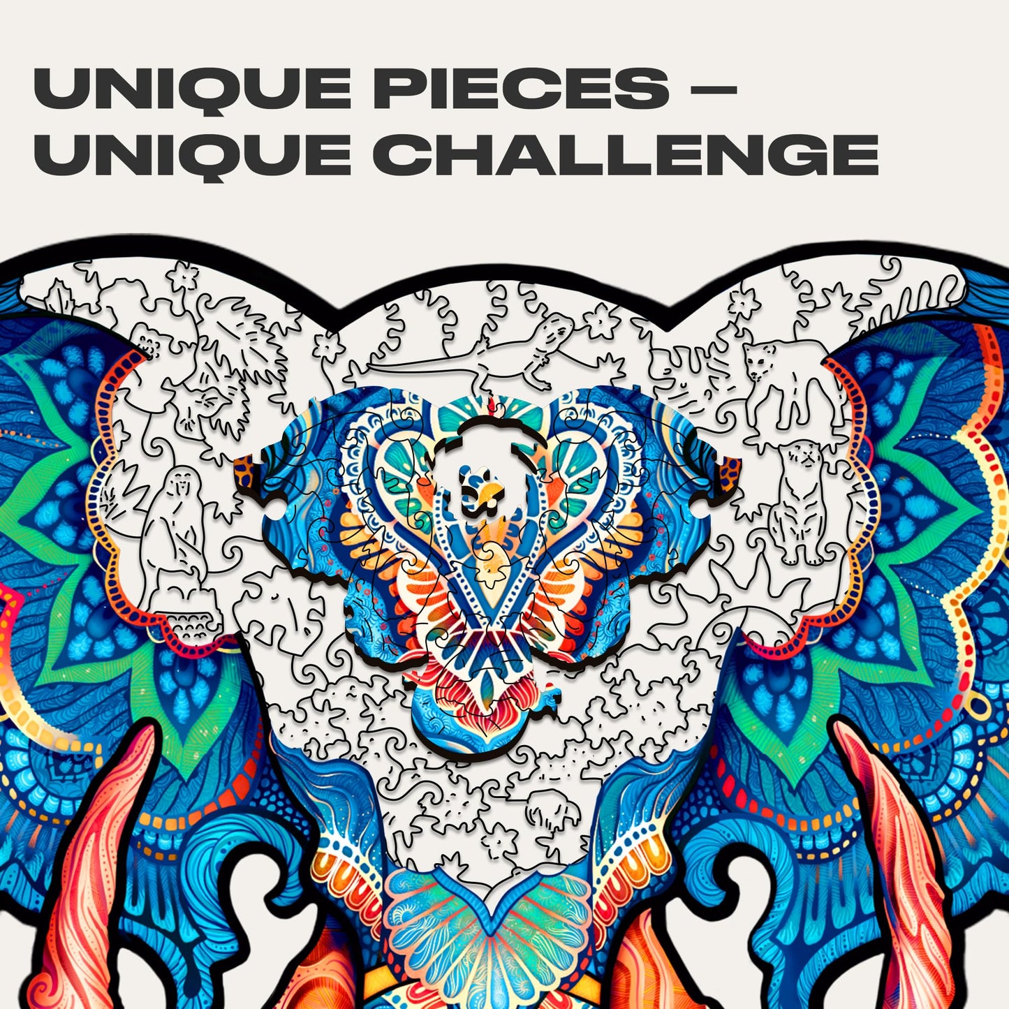 Puzzle de madera elefante – Arte salvaje en cada pieza