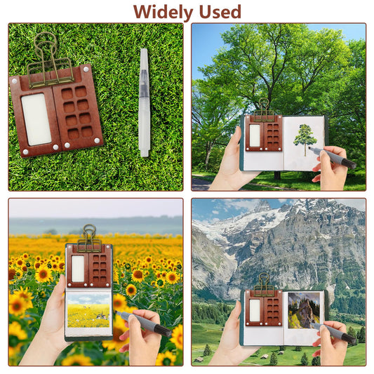 Kit Acuarela de Bolsillo – Pinta Donde Quieras con esta Mini Paleta de Madera