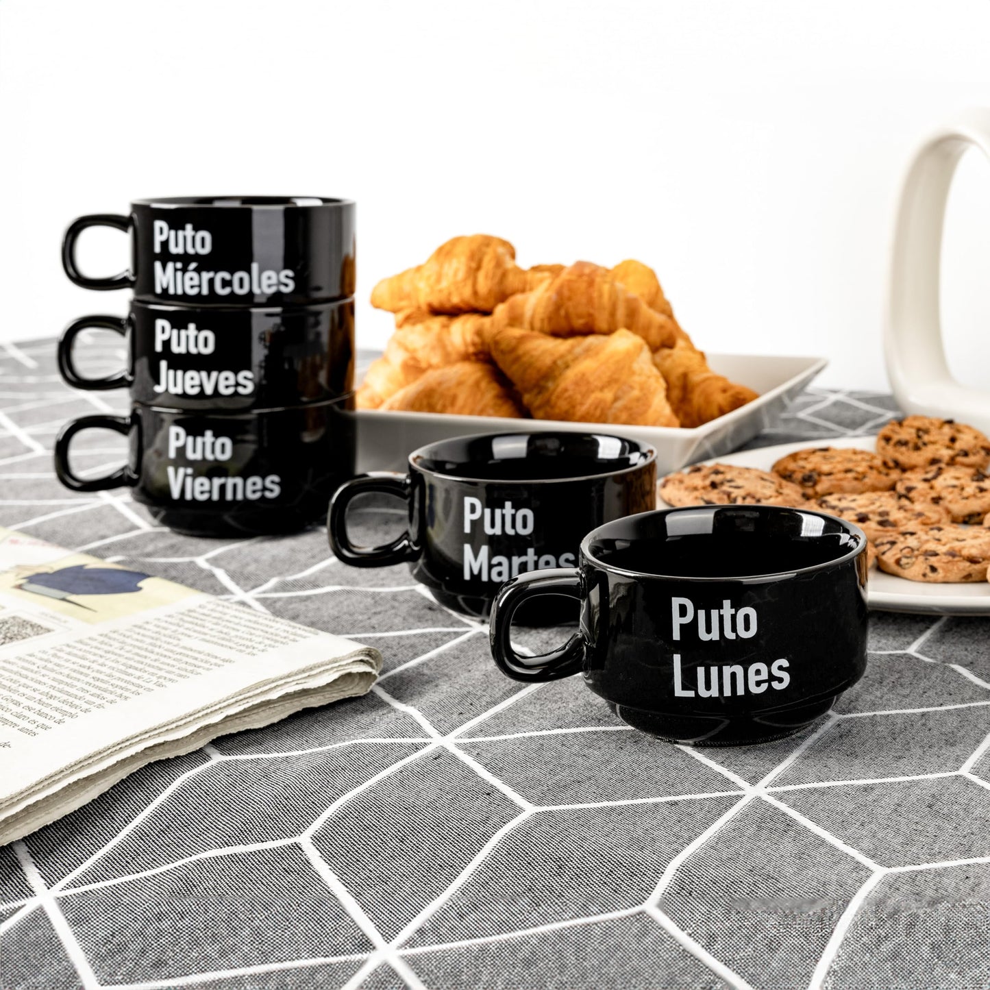 Set de tazas p*ta semana – Un café para cada día