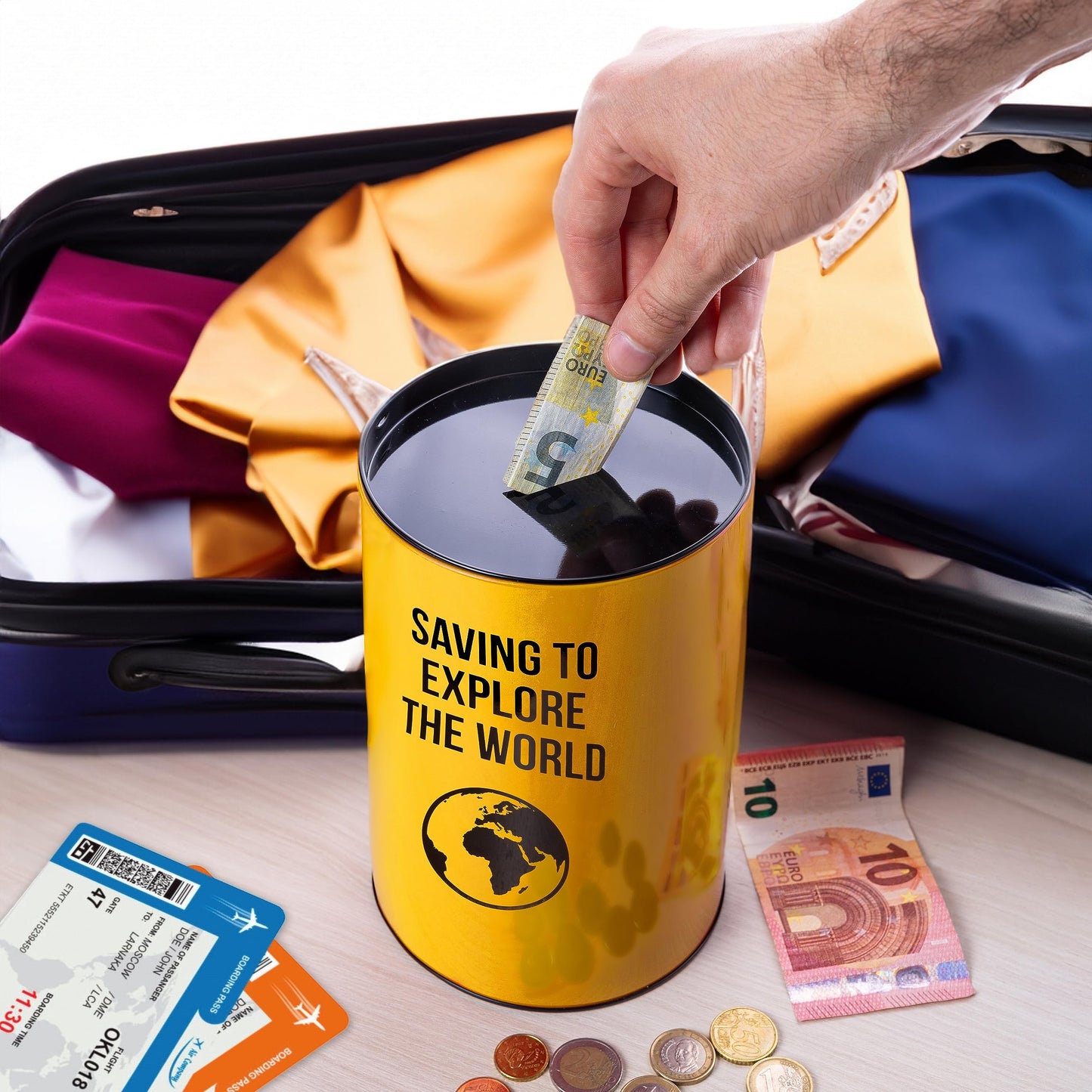 Hucha “Saving to explore the world” – Ahorra para despegar