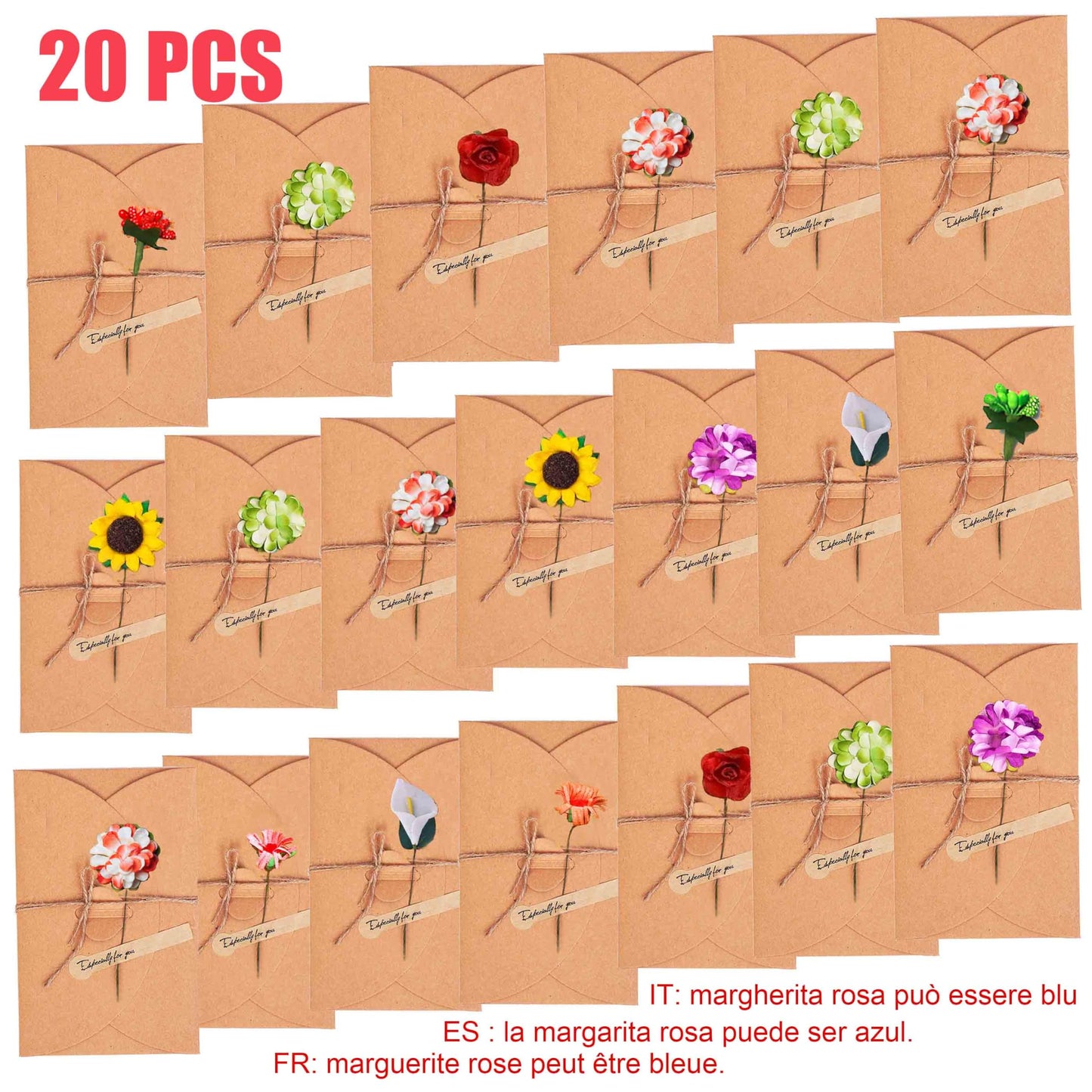 Felicidades en kraft– 20 tarjetas con estilo natural