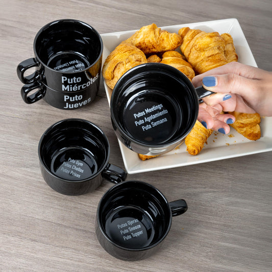 Set de tazas p*ta semana – Un café para cada día