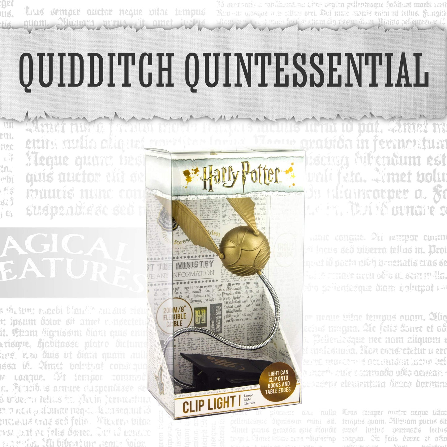 Lámpara de lectura Snitch Dorada – La magia te sigue página a página