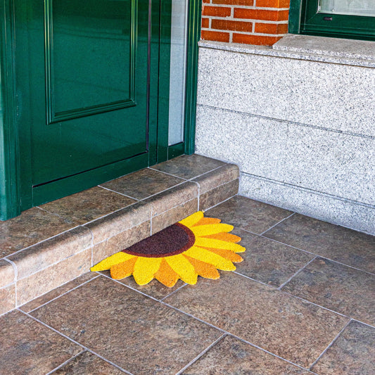 Felpudo de fibra de coco girasol – Bienvenida natural y alegre