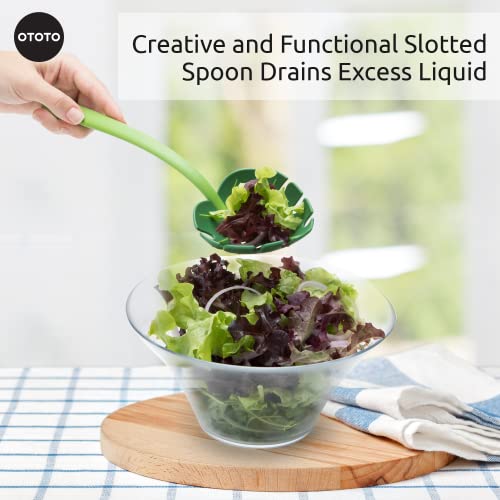 Jungle Spoon Espumadera OTOTO - Cuchara de cocina sin BPA, nylon resistente al calor para cocinar Cuchara espumadera antiadherentes Utensilio de cocina Cuchara diseñada para cocinar hornear mezclar