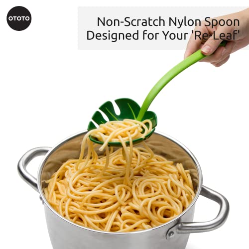 Jungle Spoon Espumadera OTOTO - Cuchara de cocina sin BPA, nylon resistente al calor para cocinar Cuchara espumadera antiadherentes Utensilio de cocina Cuchara diseñada para cocinar hornear mezclar
