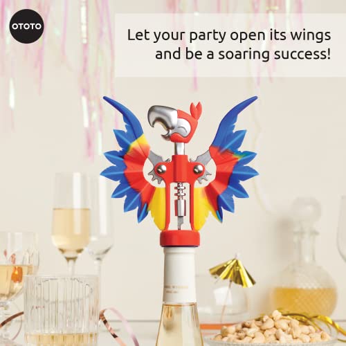 OTOTO Pinot Abridor de Botellas de Vino - Sacacorchos con Alas para Regalos, Sacacorchos para Botellas de Vino - Abridor de Vino Manual, Gadgets con Alas, Accesorios de Bar, Sacacorchos de Vino