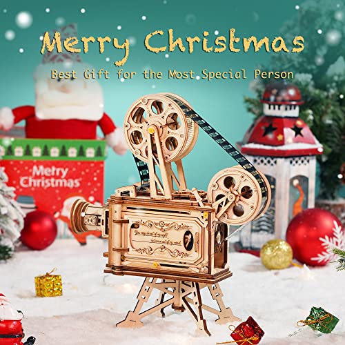 Puzzle 3D proyector Vitascope – Modelo funcional de cine clásico en madera