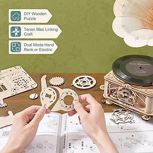 Puzzle 3D gramófono – Vinilos y engranajes en modo nostalgia