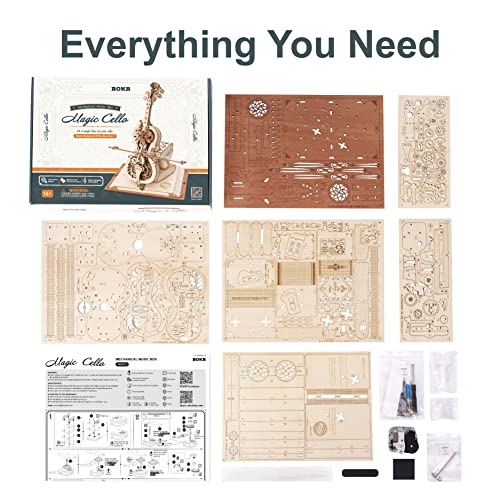 Puzzle 3D violonchelo mágico – Música y engranajes con alma vintage