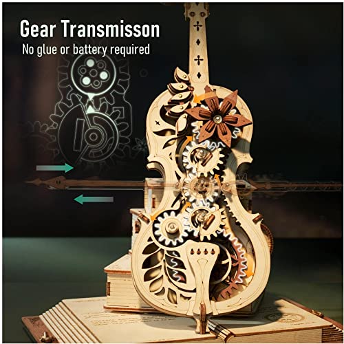 Puzzle 3D violonchelo mágico – Música y engranajes con alma vintage