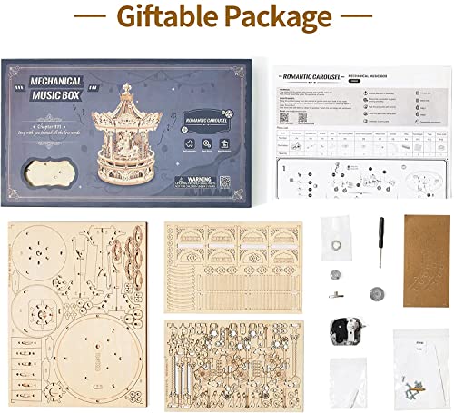 Puzzle 3D carrusel musical de madera – Melodía, nostalgia y pura artesanía
