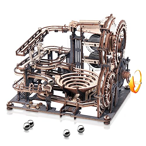 Puzzle 3D Marble Run ciudad de noche – Canicas, engranajes y espectáculo mecánico