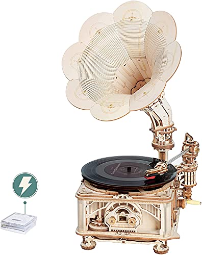Puzzle 3D gramófono – Vinilos y engranajes en modo nostalgia
