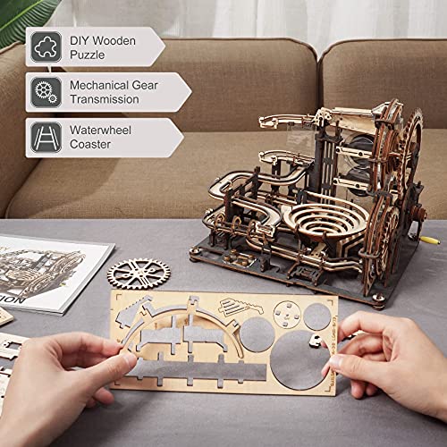 Puzzle 3D Marble Run ciudad de noche – Canicas, engranajes y espectáculo mecánico