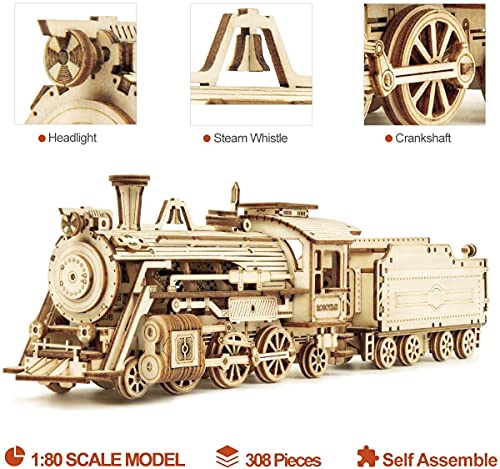 Puzzle 3D tren de madera – Ensambla tu locomotora del pasado
