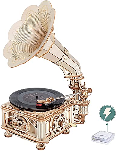 Puzzle 3D gramófono – Vinilos y engranajes en modo nostalgia