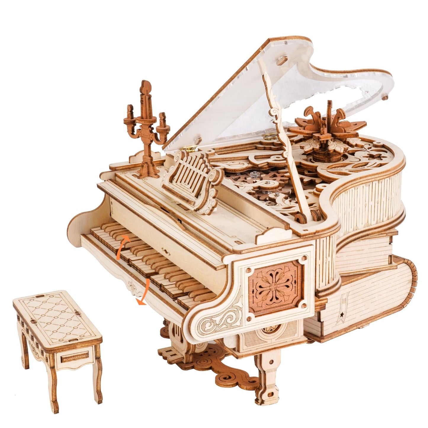 Puzzle 3D piano mágico – Música, engranajes y madera con alma