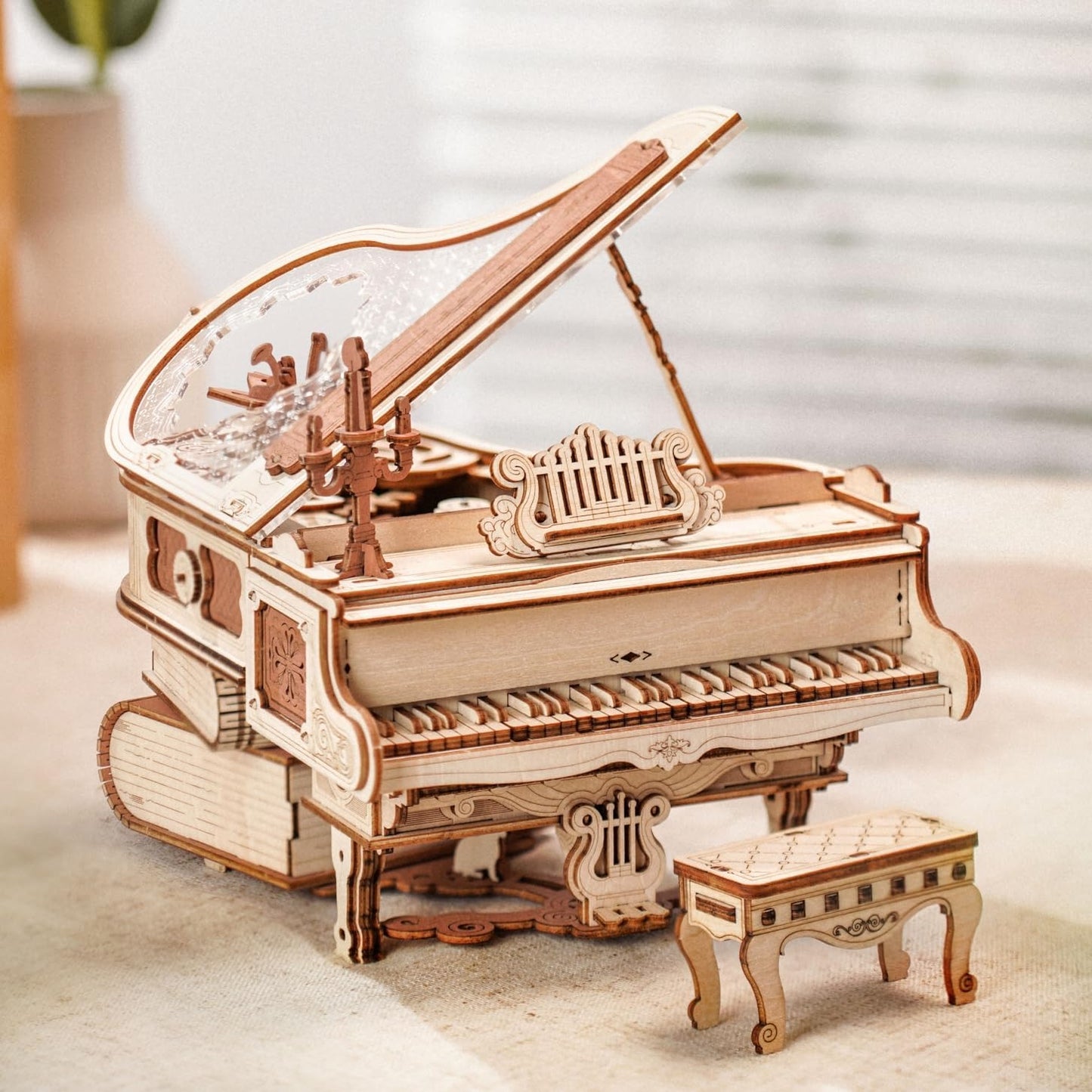 Puzzle 3D piano mágico – Música, engranajes y madera con alma