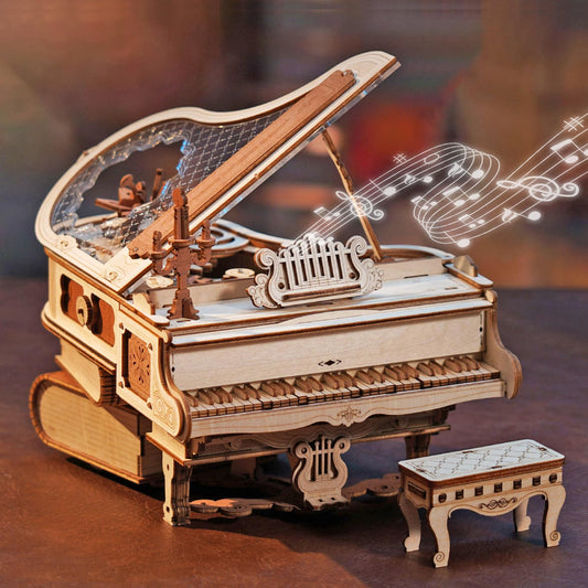 Puzzle 3D piano mágico – Música, engranajes y madera con alma