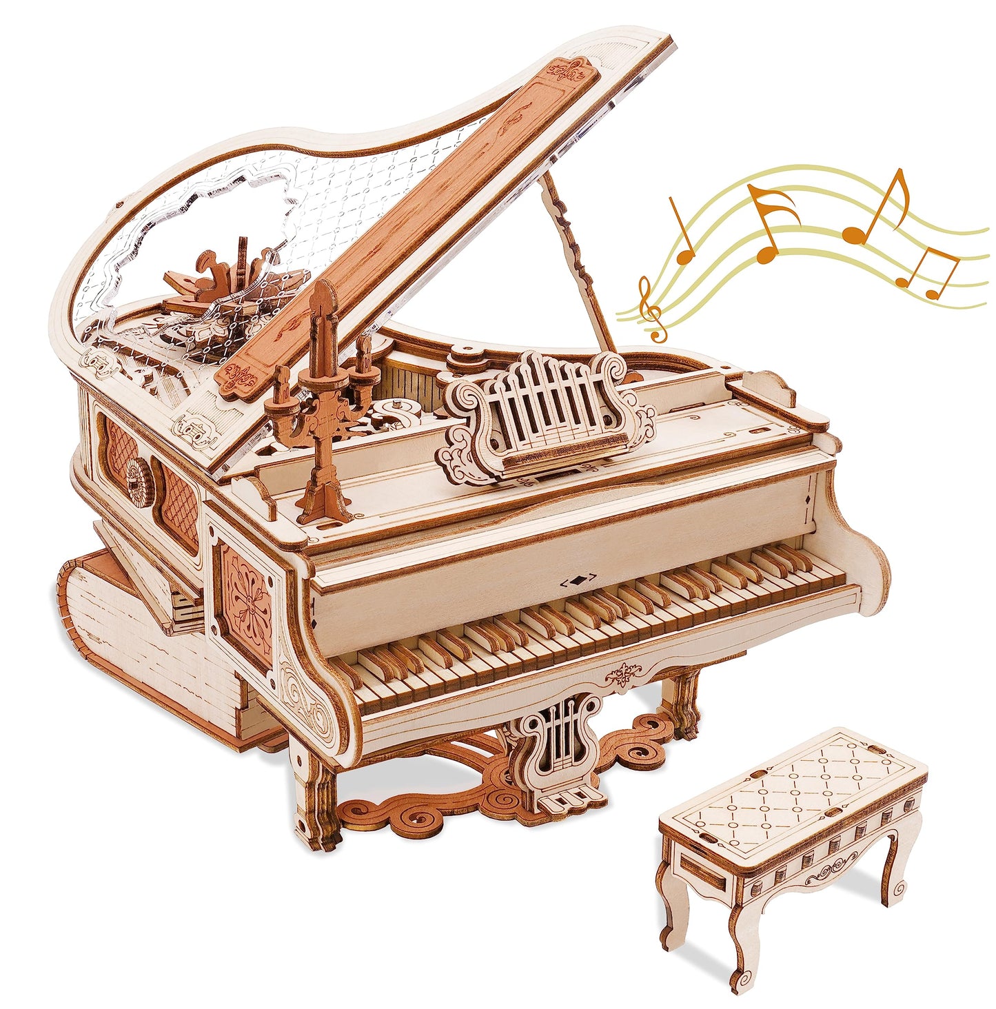 Puzzle 3D piano mágico – Música, engranajes y madera con alma