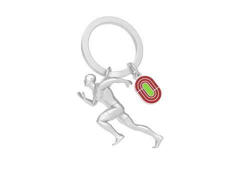 Metalmorphose – Llavero de metal 3D para atletismo, pasión deportiva, regalo para hombre, regalo para mujer, regalo de juegos olímpicos, plata, talla única